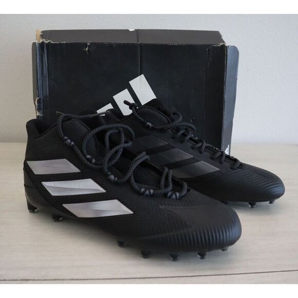 adidas F97423 Men's Sz 10.5 Black/Gray Freak Carbon Mid Football Cleats - Picture 1 of 11